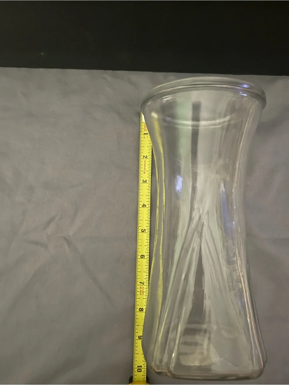 Clear Glass Decorative Vase - Elegant Hourglass Design